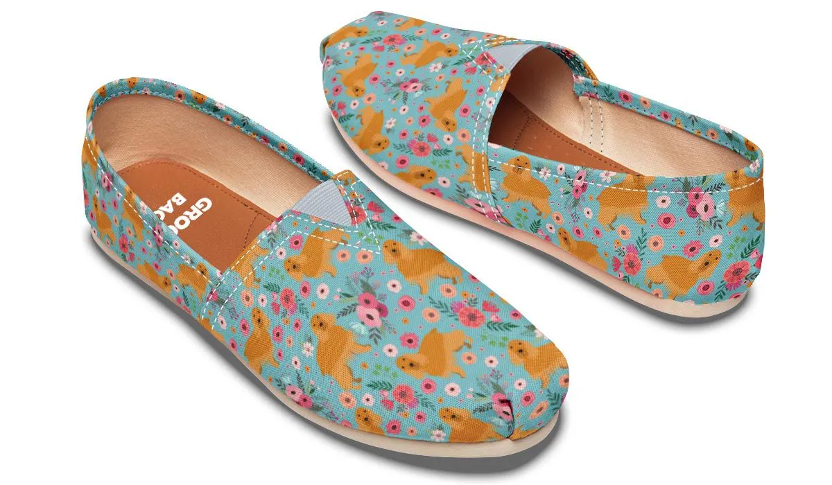 English Cocker Spaniel Flower Casual Shoes