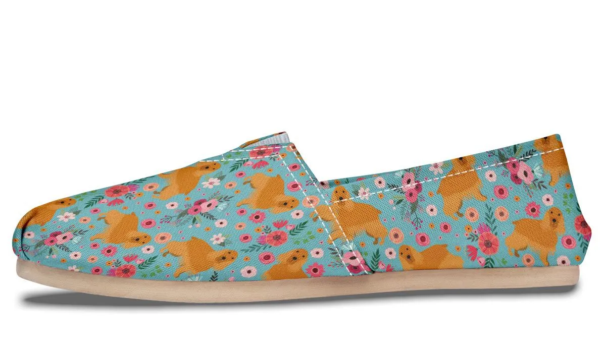 English Cocker Spaniel Flower Casual Shoes