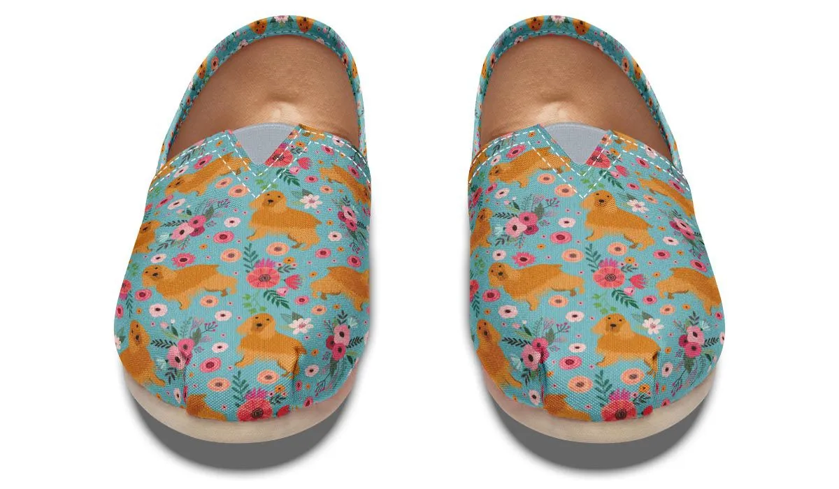 English Cocker Spaniel Flower Casual Shoes