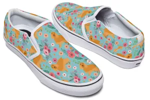 English Cocker Spaniel Flower Slip-On Shoes