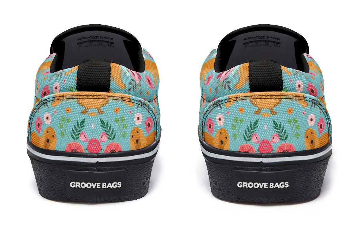 English Cocker Spaniel Flower Slip-On Shoes