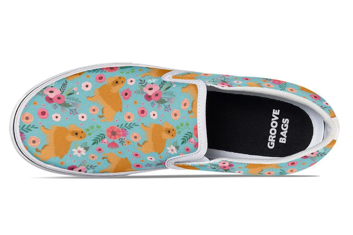 English Cocker Spaniel Flower Slip-On Shoes