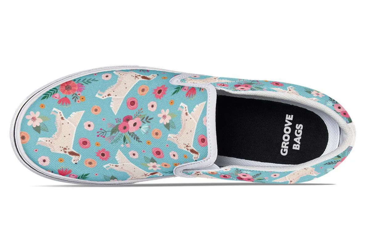 English Setter Flower Slip-On Shoes