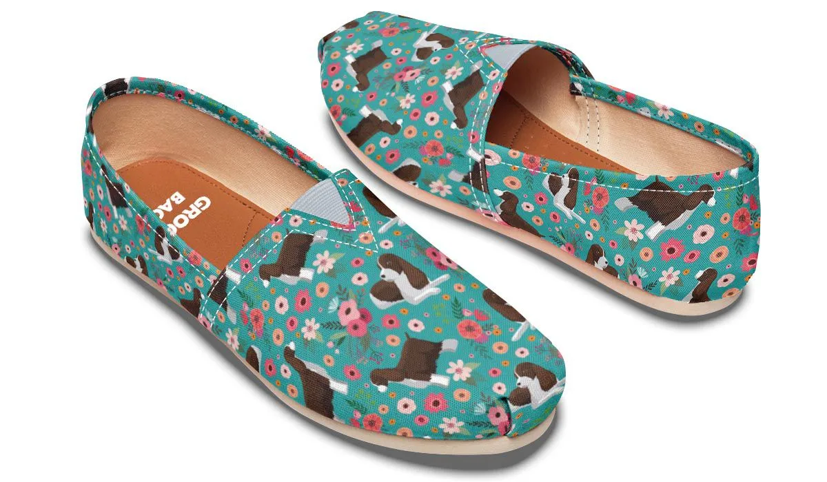 English Springer Spaniel Flower Casual Shoes
