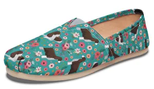 English Springer Spaniel Flower Casual Shoes