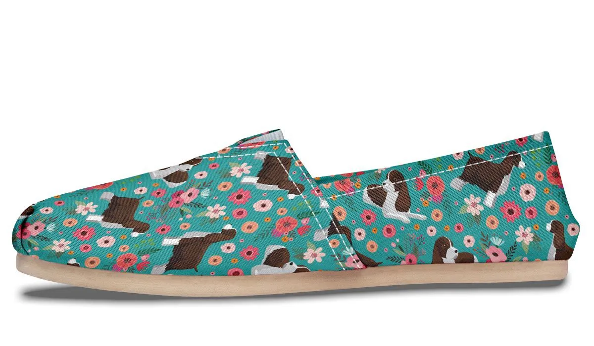 English Springer Spaniel Flower Casual Shoes
