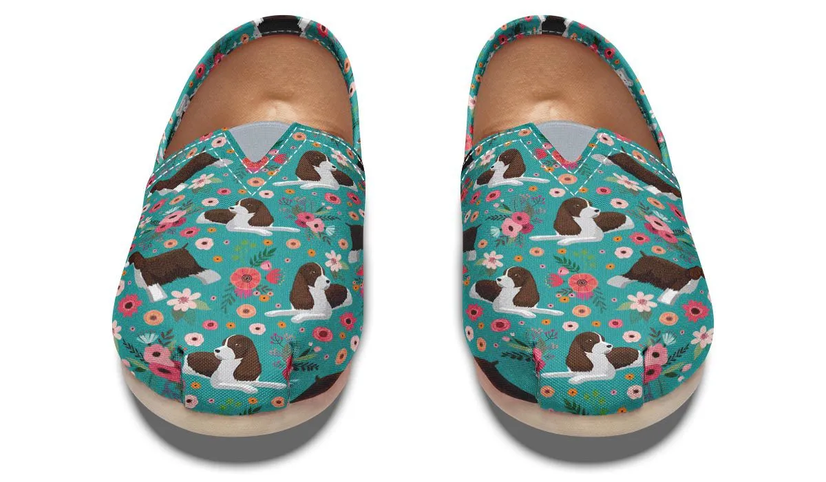 English Springer Spaniel Flower Casual Shoes