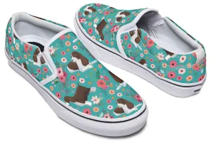 English Springer Spaniel Flower Slip-On Shoes