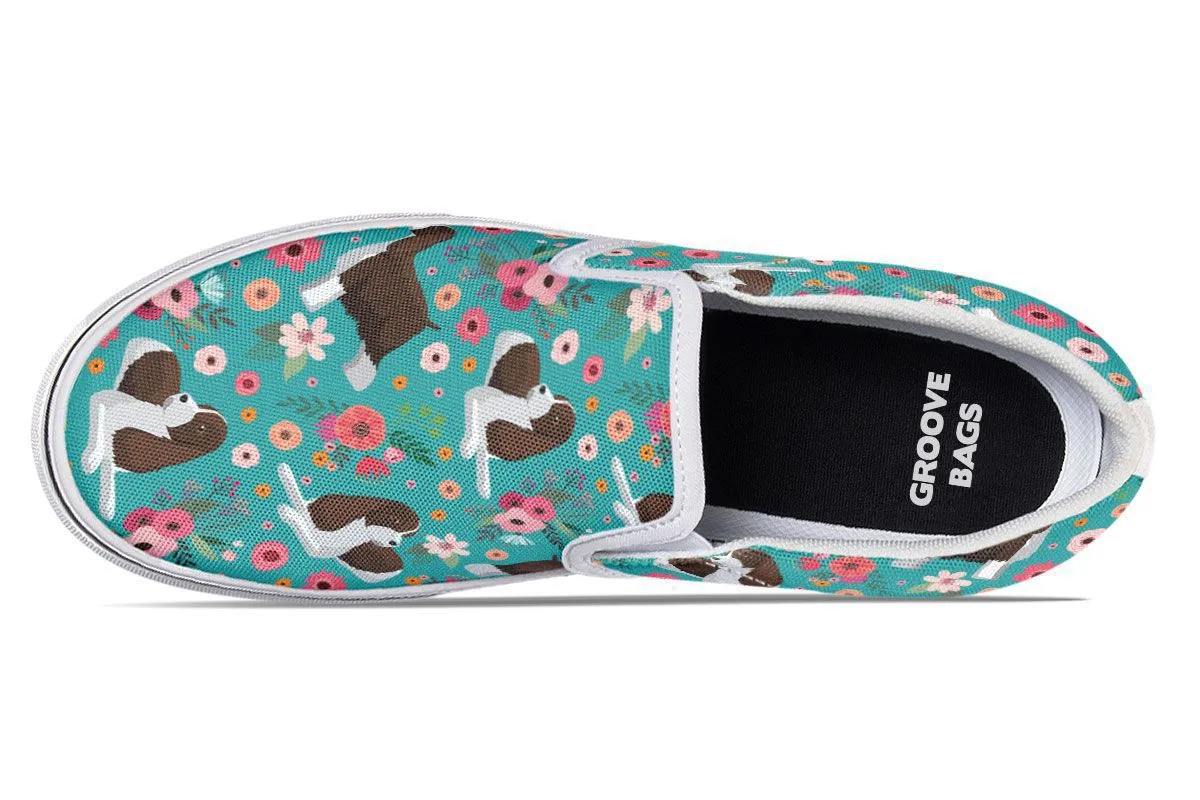 English Springer Spaniel Flower Slip-On Shoes
