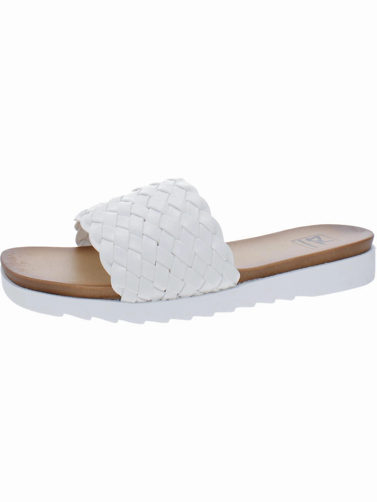 Enjoy It Womens Faux Leather Slip On Slide Sandals