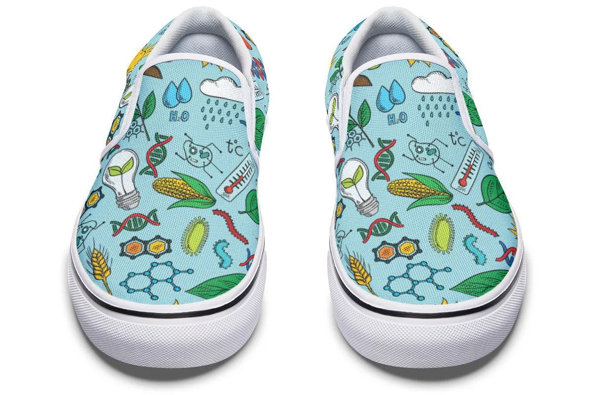 Environmental Blue Slip-On Shoes