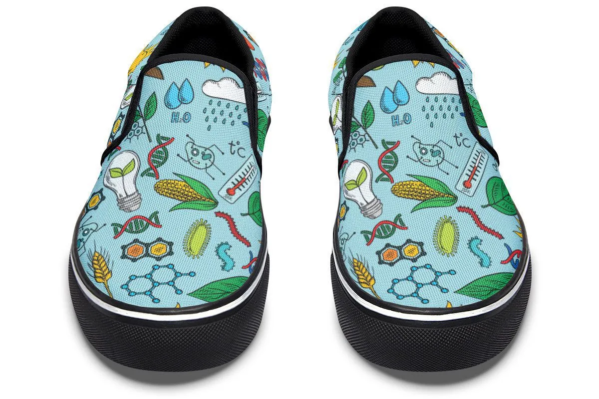 Environmental Blue Slip-On Shoes