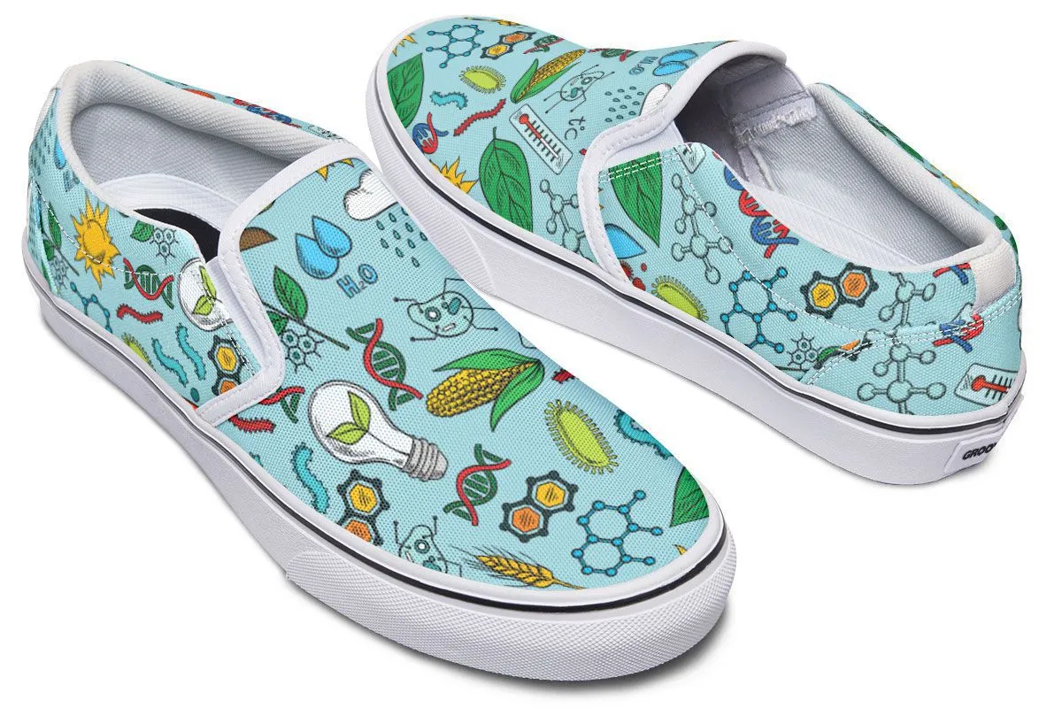 Environmental Blue Slip-On Shoes
