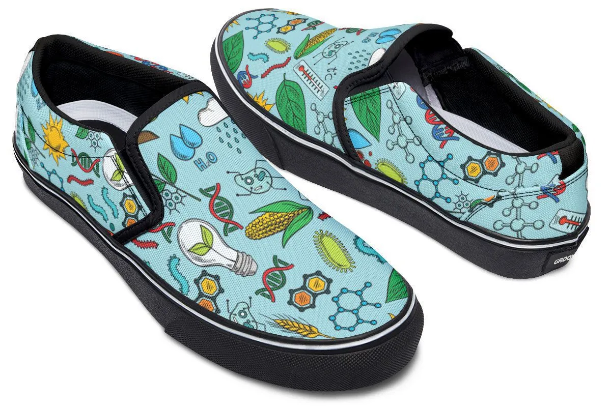 Environmental Blue Slip-On Shoes