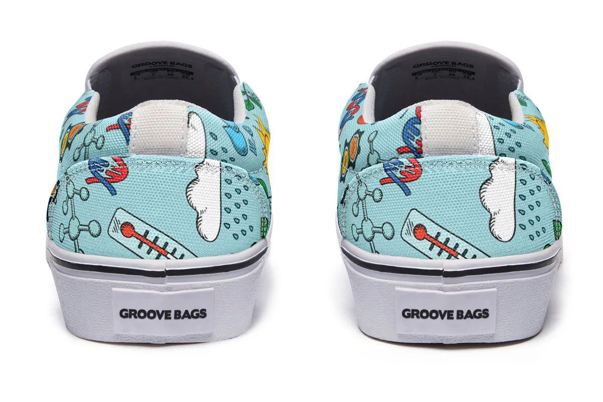 Environmental Blue Slip-On Shoes