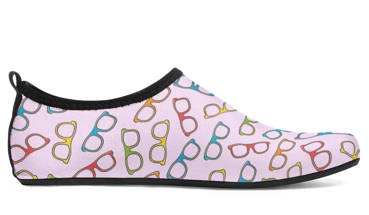 Eye Glasses Pattern Aqua Barefoot Shoes
