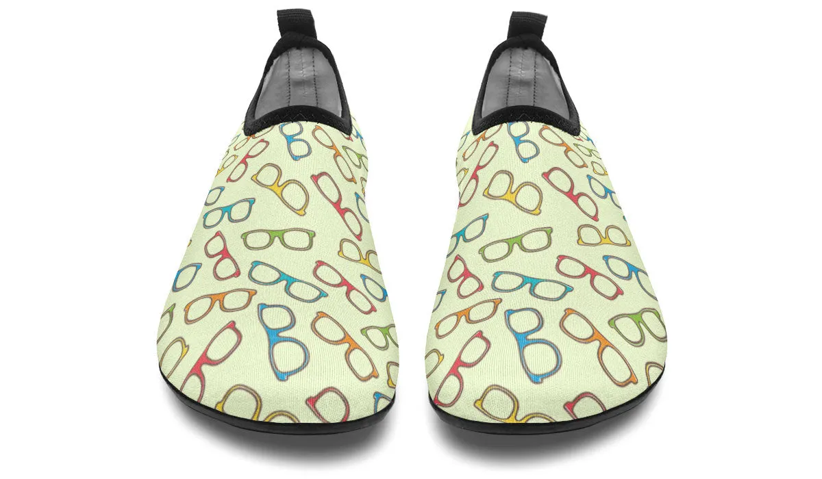 Eye Glasses Pattern Aqua Barefoot Shoes