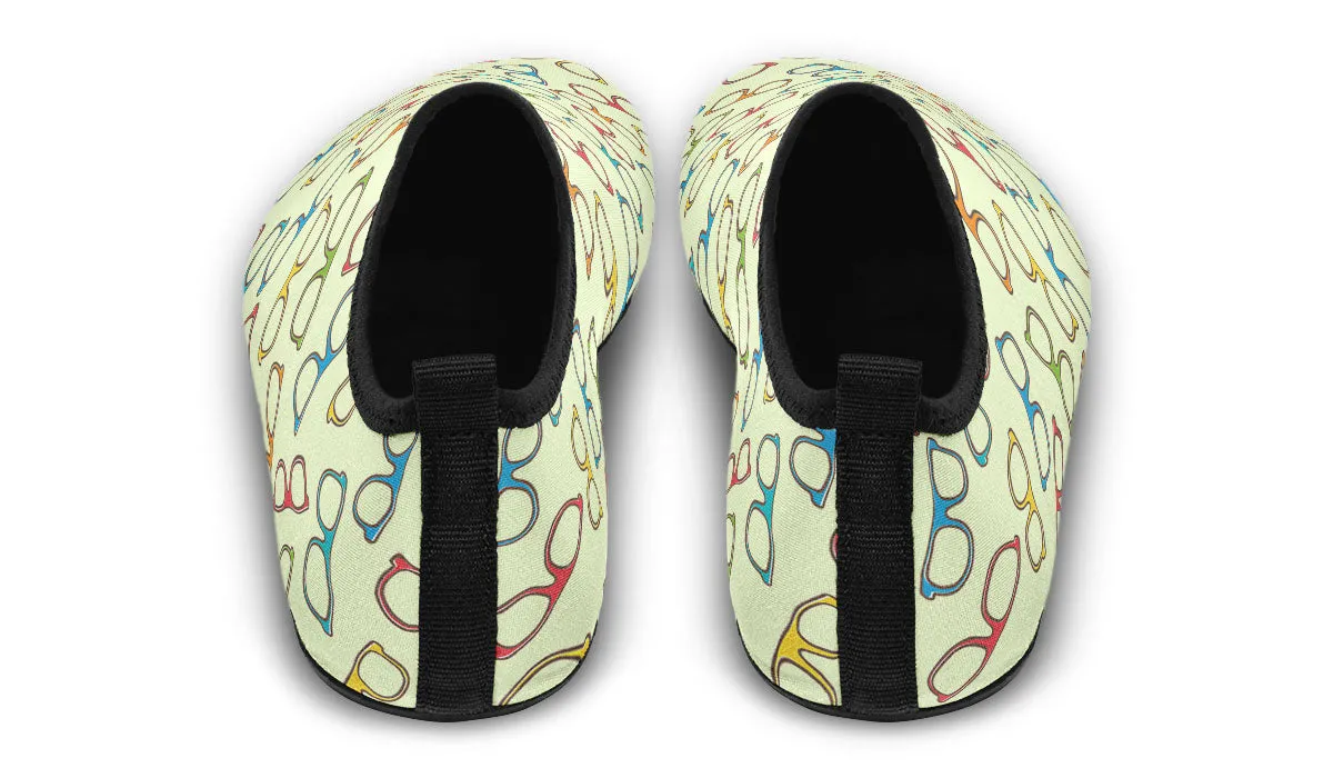 Eye Glasses Pattern Aqua Barefoot Shoes