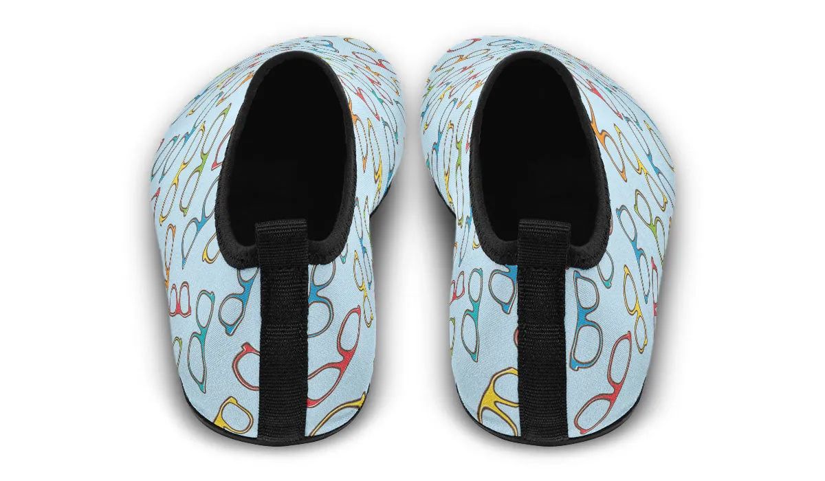 Eye Glasses Pattern Aqua Barefoot Shoes