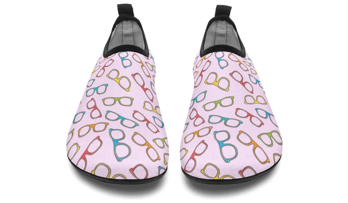 Eye Glasses Pattern Aqua Barefoot Shoes