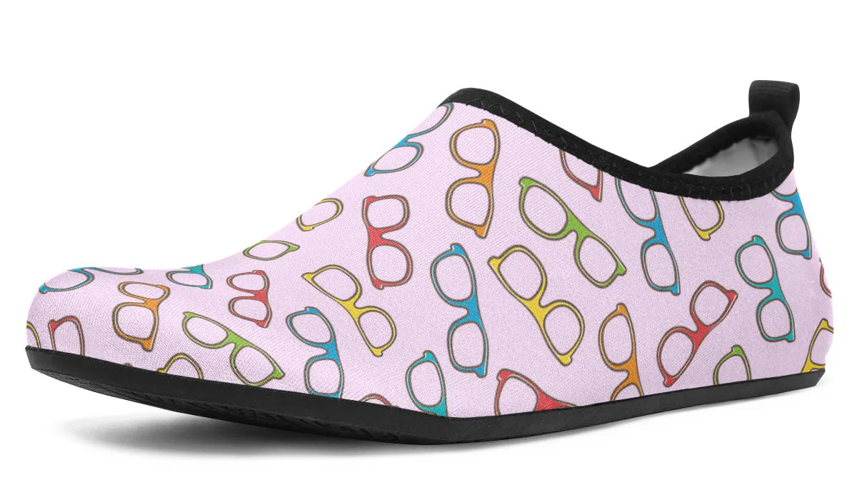 Eye Glasses Pattern Aqua Barefoot Shoes