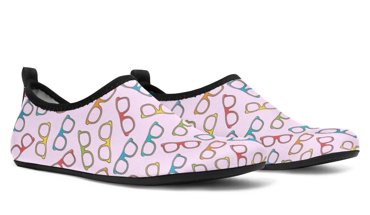 Eye Glasses Pattern Aqua Barefoot Shoes