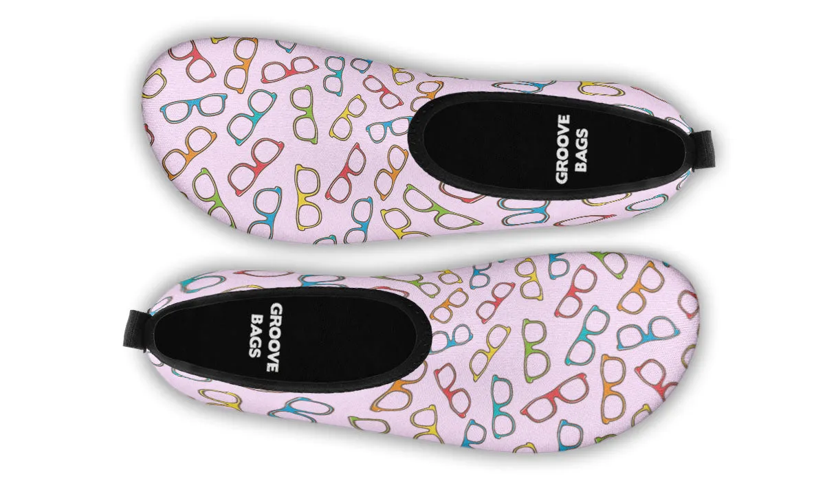 Eye Glasses Pattern Aqua Barefoot Shoes