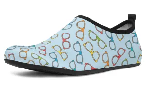 Eye Glasses Pattern Aqua Barefoot Shoes
