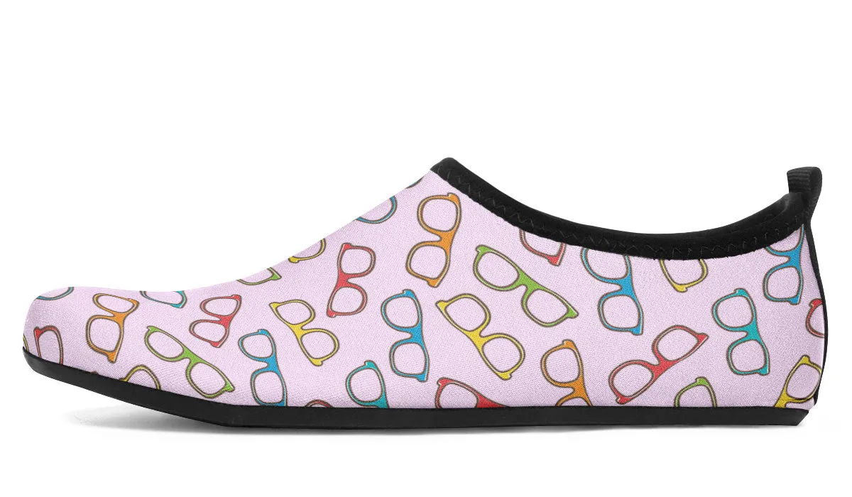 Eye Glasses Pattern Aqua Barefoot Shoes