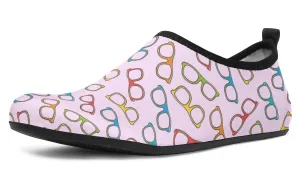 Eye Glasses Pattern Aqua Barefoot Shoes