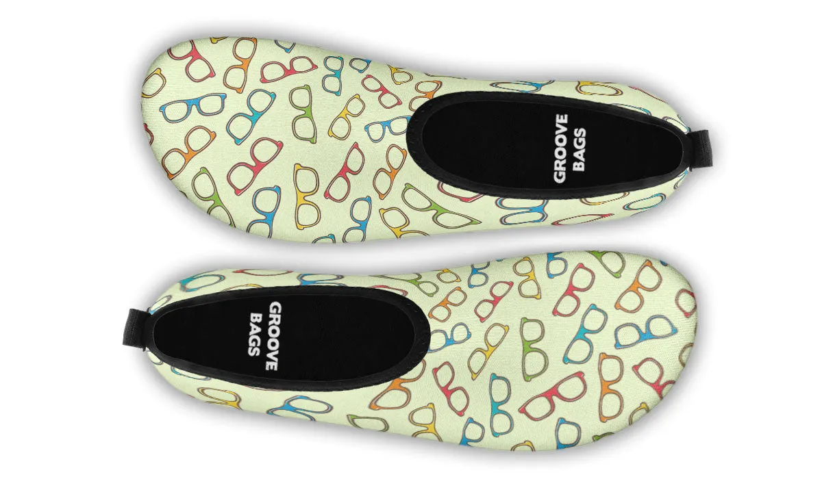 Eye Glasses Pattern Aqua Barefoot Shoes