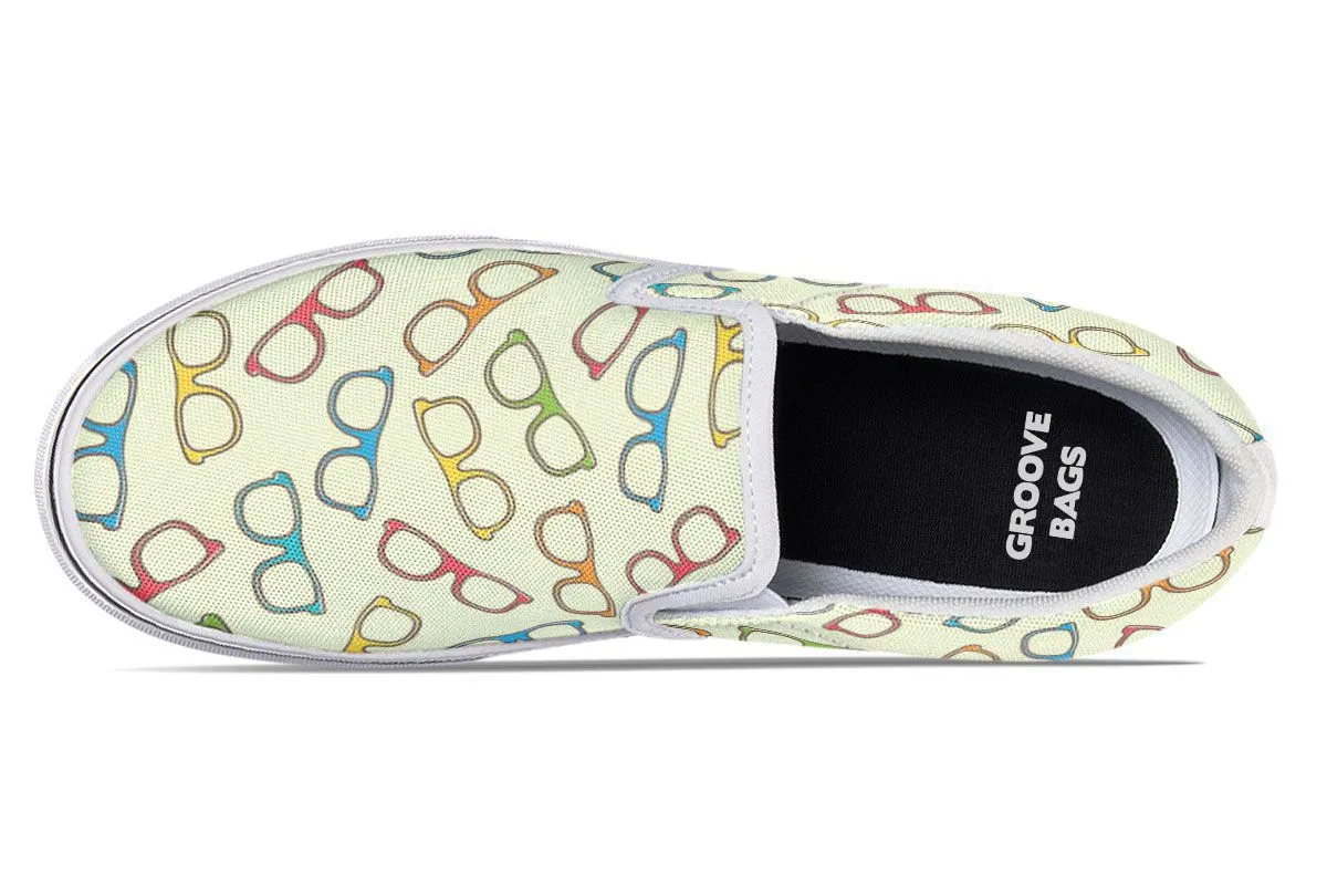 Eye Glasses Pattern Slip-On Shoes
