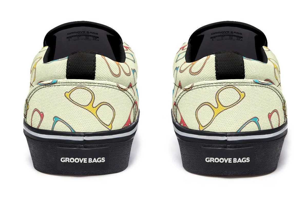 Eye Glasses Pattern Slip-On Shoes