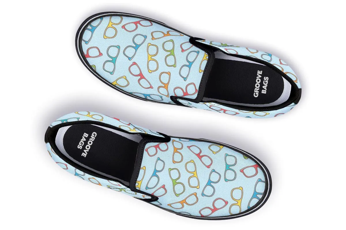Eye Glasses Patternblue Slip-On Shoes