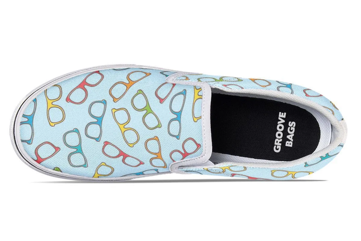 Eye Glasses Patternblue Slip-On Shoes