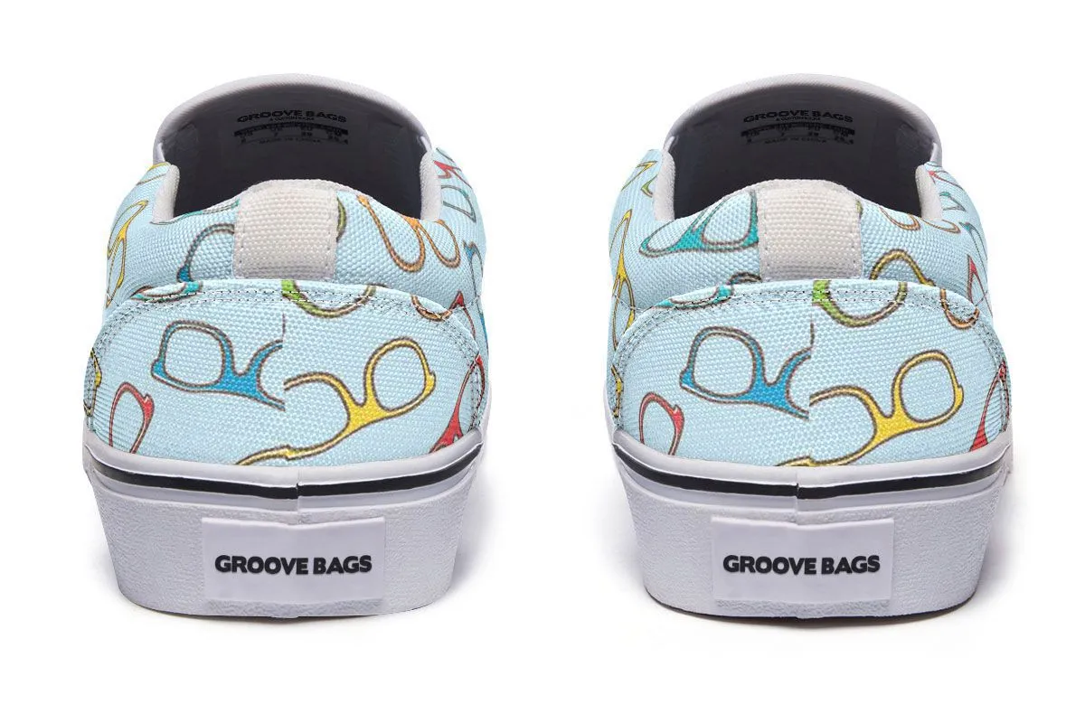 Eye Glasses Patternblue Slip-On Shoes