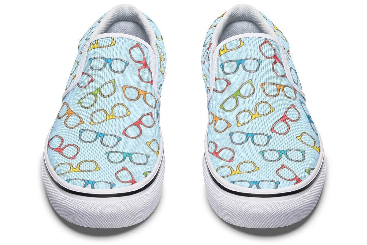 Eye Glasses Patternblue Slip-On Shoes