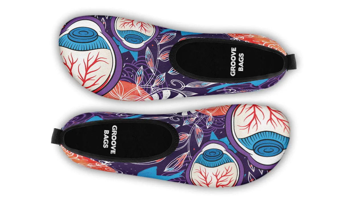 Eyeball Illustration Aqua Barefoot Shoes