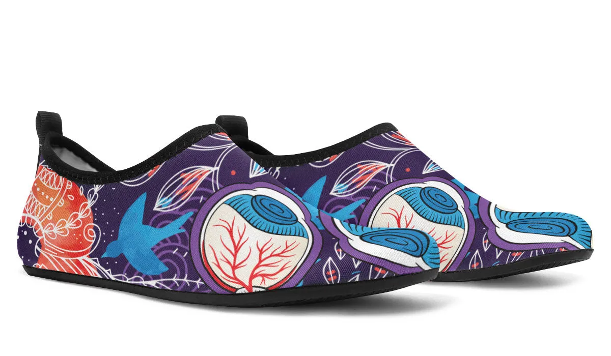 Eyeball Illustration Aqua Barefoot Shoes