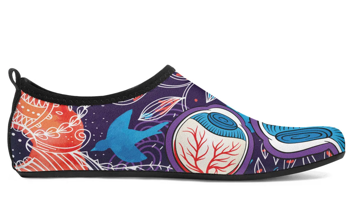 Eyeball Illustration Aqua Barefoot Shoes