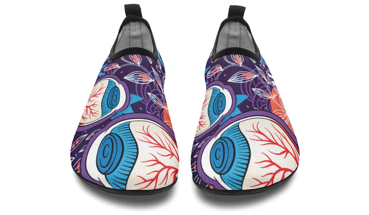 Eyeball Illustration Aqua Barefoot Shoes