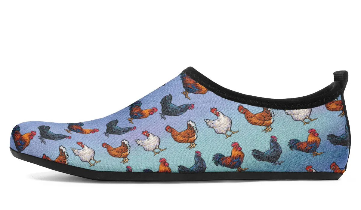 Farm Chicken Aqua Barefoot Shoes