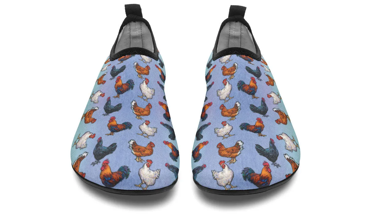 Farm Chicken Aqua Barefoot Shoes