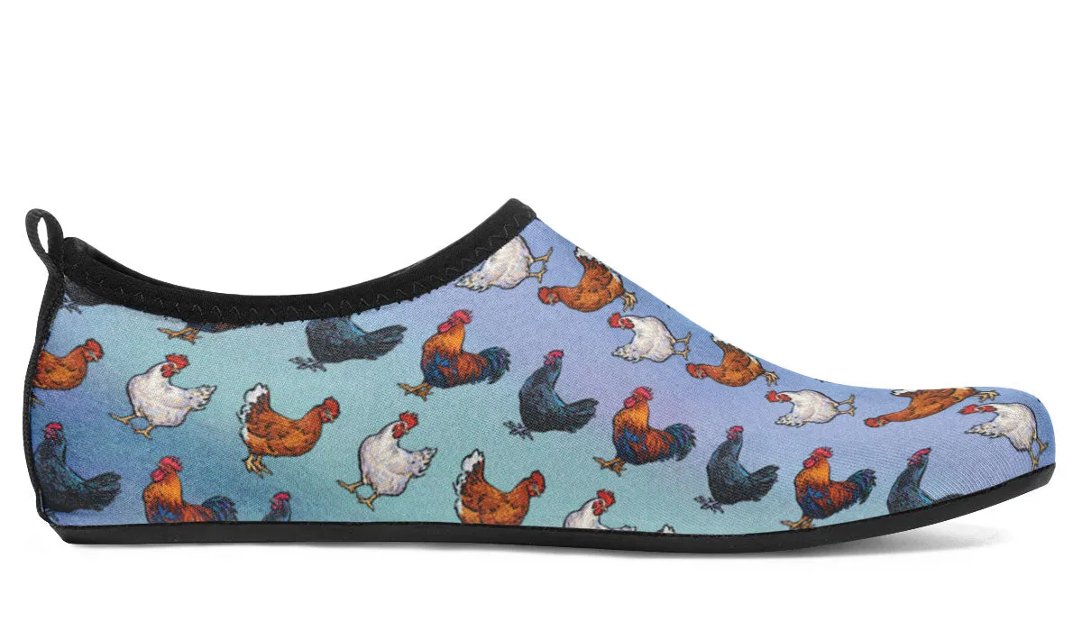 Farm Chicken Aqua Barefoot Shoes