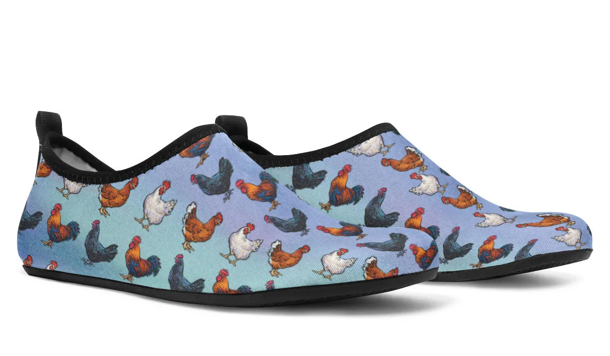Farm Chicken Aqua Barefoot Shoes