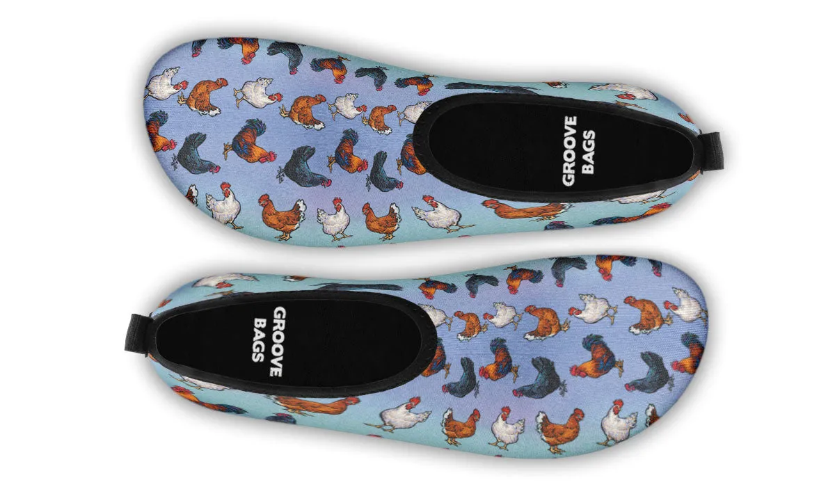 Farm Chicken Aqua Barefoot Shoes