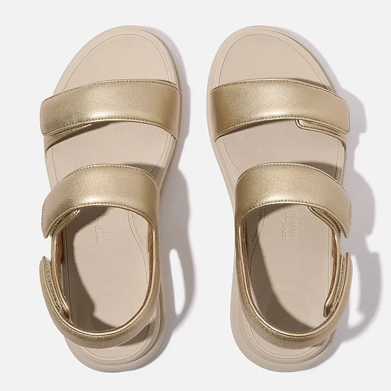 FITFLOP F-MODE GO ADJUSTABLE BACKSTRAP SANDAL - PLATINUM