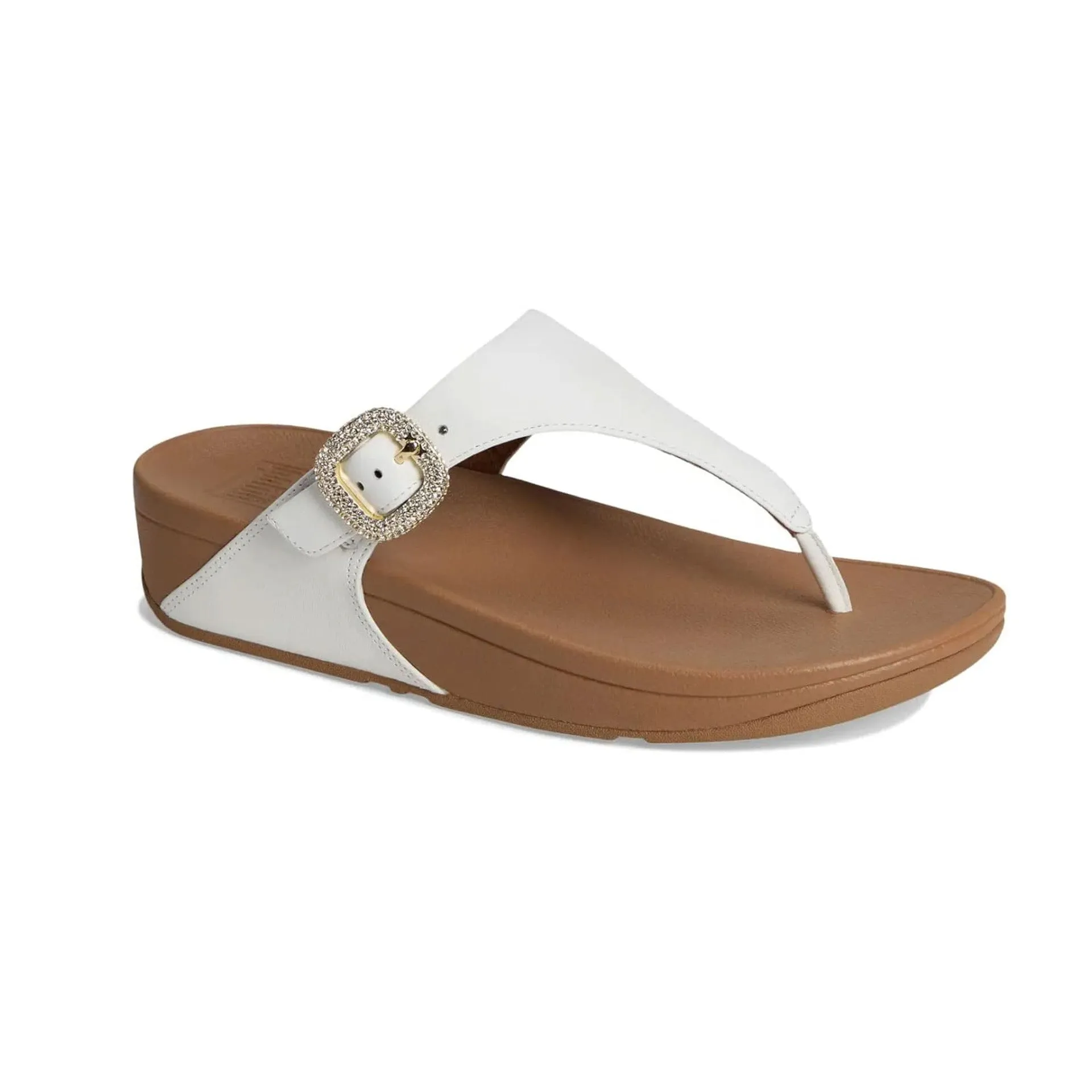 FITFLOP LULU CRYSTAL BUCKLE SANDAL - URBAN WHITE