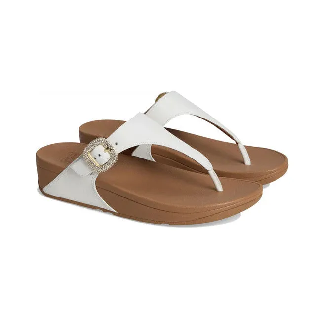 FITFLOP LULU CRYSTAL BUCKLE SANDAL - URBAN WHITE