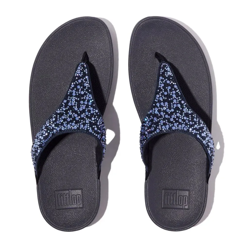 FITFLOP LULU CRYSTAL MIX SANDAL - NAVY